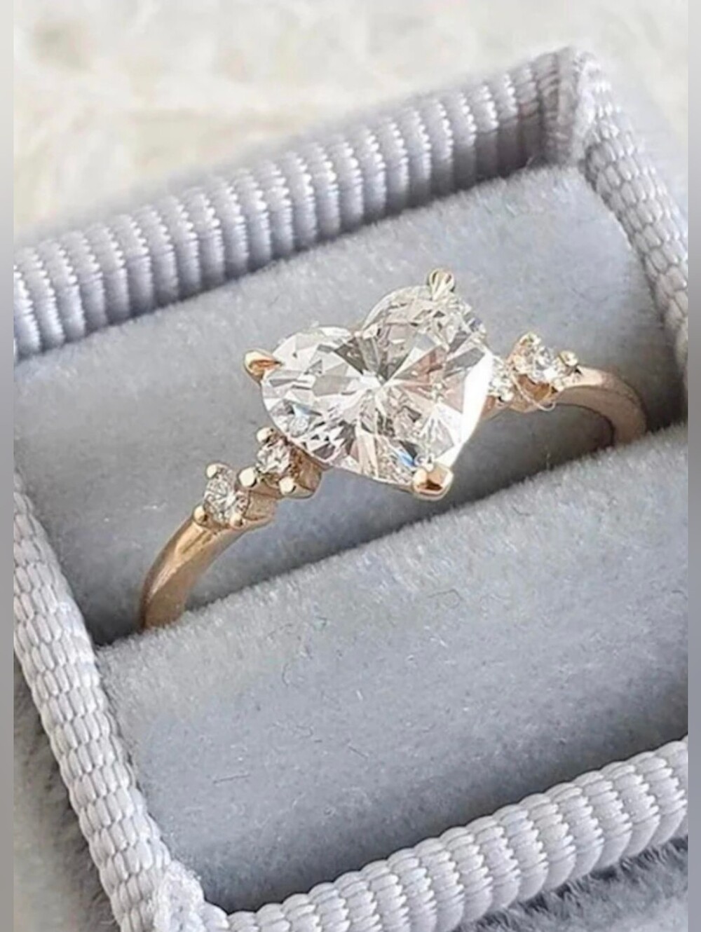 $8 Each Or Bundle 5/$20 Elegant Heart-Cut Crystal Gold-Toned Ring